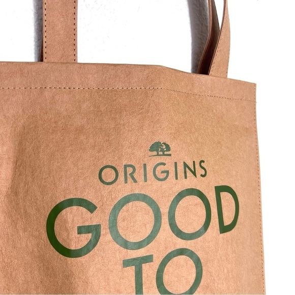 Origins Good to Tote Reusable Paper Bag New with Tags Sustainable Lightweight‎ - Picture 2 of 6